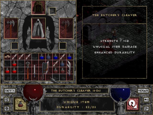 Diablo 1 - Инвентарь