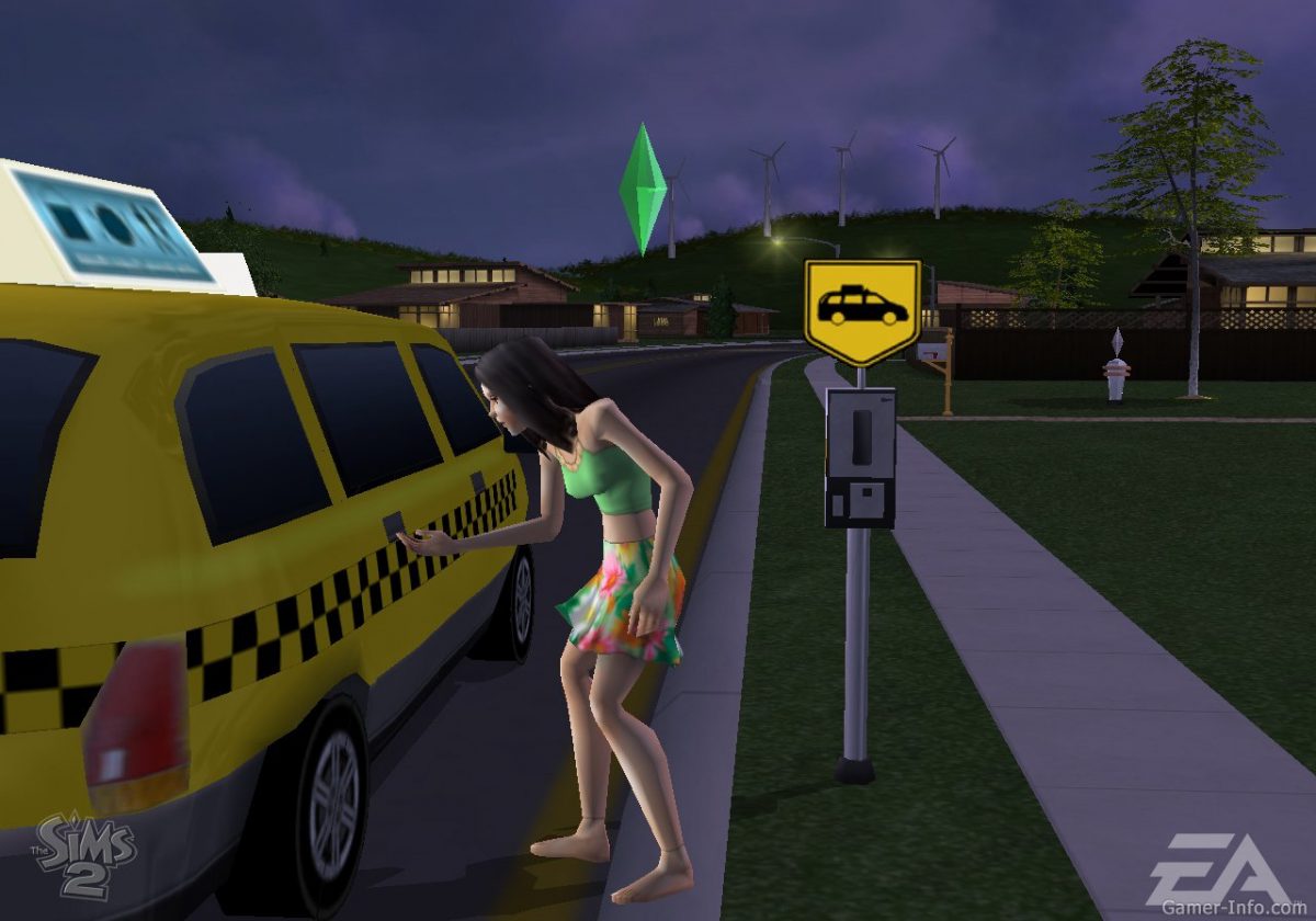 The Sims 2 - Сим садится в такси The Sims 2 - Сим садится в такси