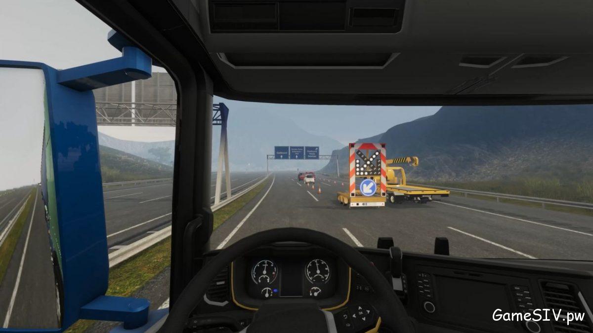 Truck Driver - Вид из кабины, событие на дороге