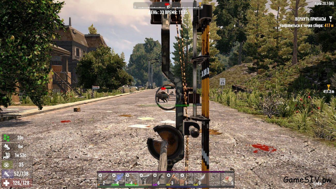 7 Days to Die - Охота с композитным луком на кабана