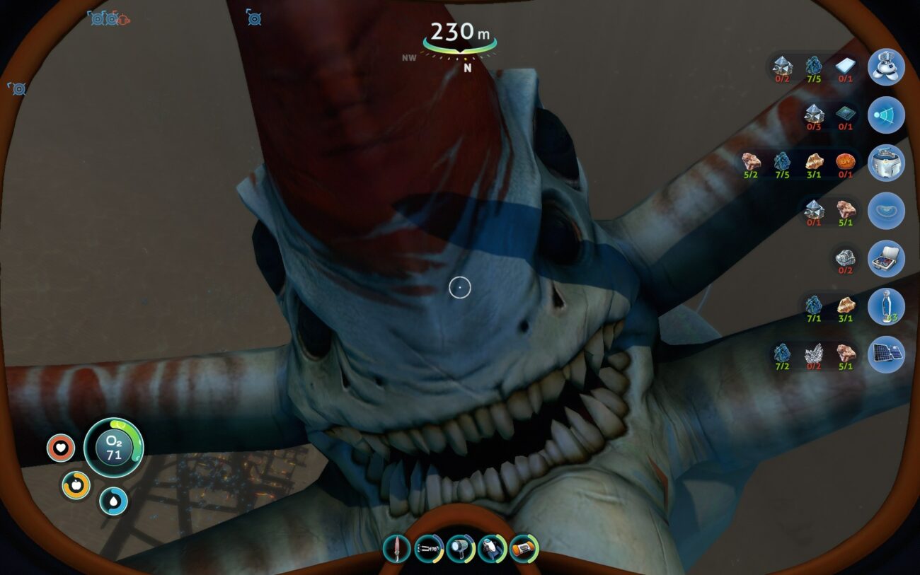 Subnautica - Нападение хищного существа на игрока